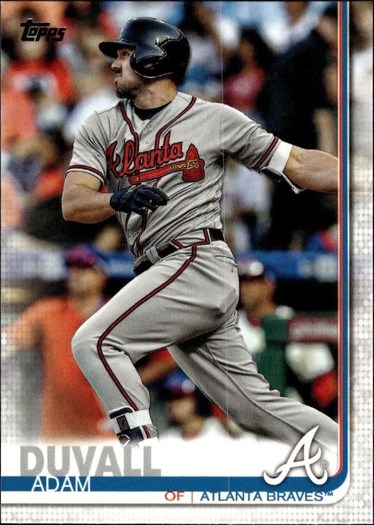 Adam Duvall 2019 Topps Series 2 #557 Baseball Trading Card - Front 2019 Topps Series 2 Adam Duvall #557 baseball trading card front