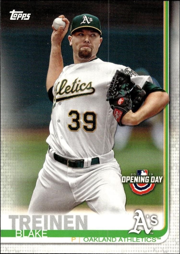 Blake Treinen 2019 Topps Opening Day #146 Baseball Trading Card - Front 2019 Topps Opening Day Blake Treinen #146 baseball trading card front