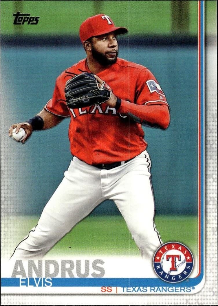 Elvis Andrus 2019 Topps #62 Baseball Trading Card - Front 2019 Topps Elvis Andrus #62 baseball trading card front