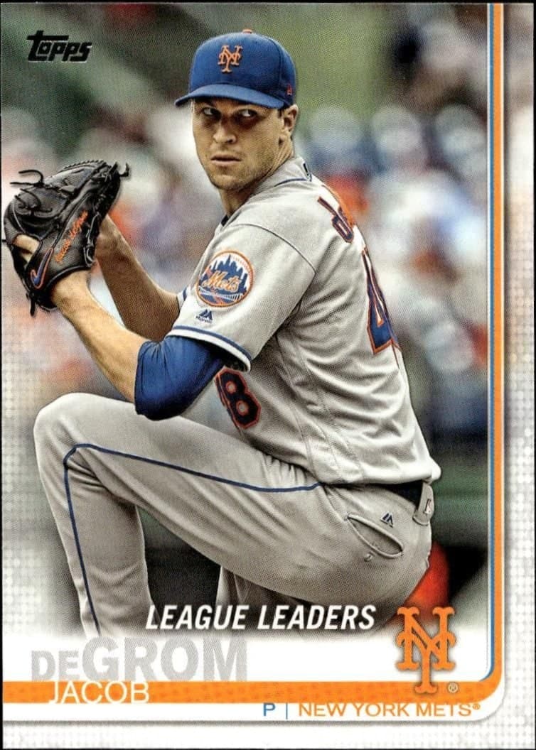 Jacob deGrom 2019 Topps #19 Baseball Trading Card - Front 2019 Topps Jacob deGrom #19 baseball trading card front
