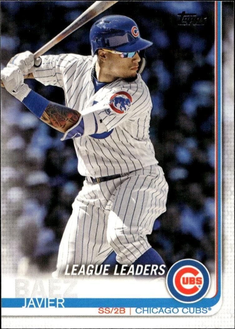 Javier Baez 2019 Topps #90 Baseball Trading Card - Front 2019 Topps Javier Baez #90 baseball trading card front