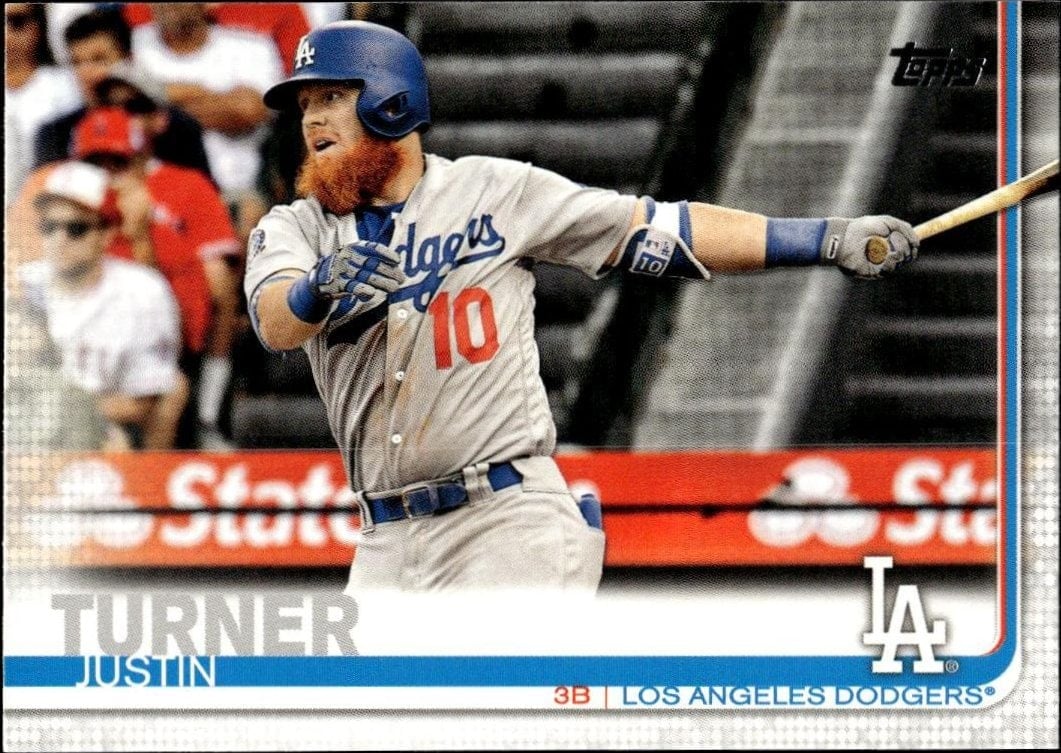 Justin Turner 2019 Topps #180 Baseball Trading Card - Front 2019 Topps Justin Turner #180 baseball trading card front