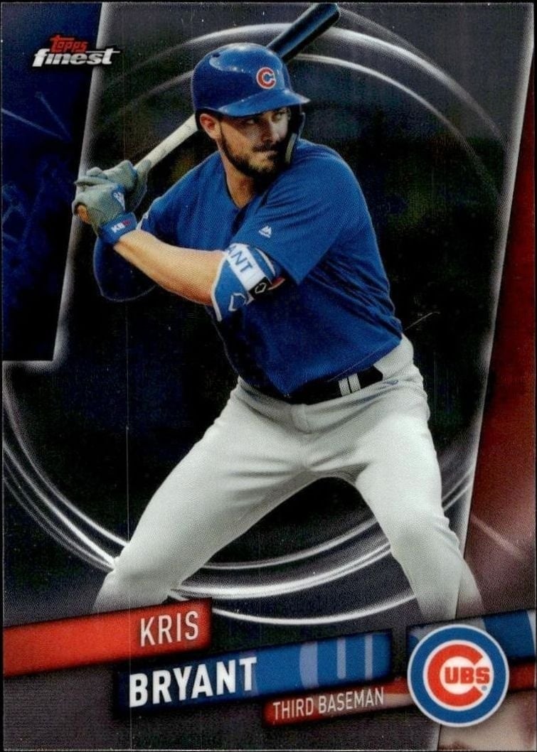 Kris Bryant 2019 Topps Finest #74 Baseball Trading Card - Front 2019 Topps Finest Kris Bryant #74 baseball trading card front