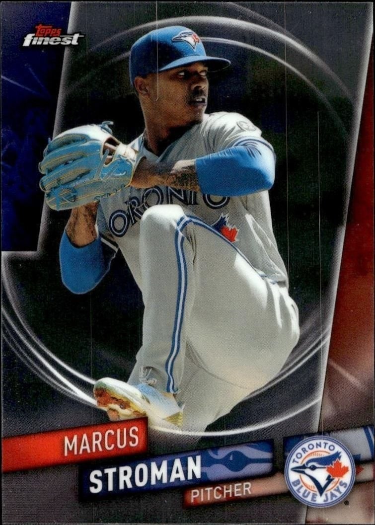 Marcus Stroman 2019 Topps Finest #15 Baseball Trading Card - Front 2019 Topps Finest Marcus Stroman #15 baseball trading card front