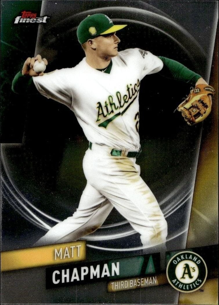 Matt Chapman 2019 Topps Finest #5 Baseball Trading Card - Front 2019 Topps Finest Matt Chapman #5 baseball trading card front
