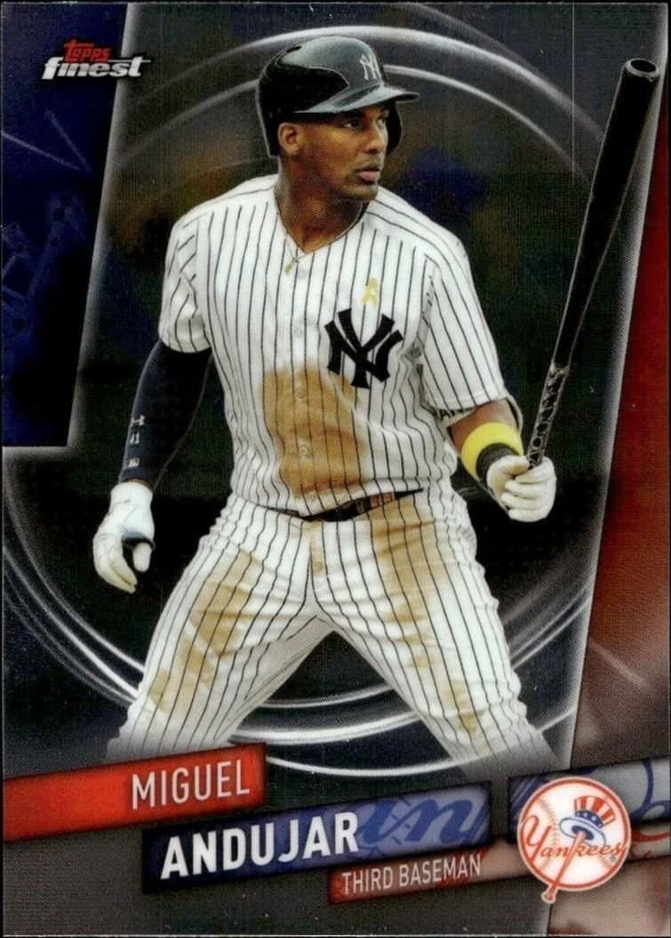 Miguel Andujar 2019 Topps Finest #35 Baseball Trading Card - Front 2019 Topps Finest Miguel Andujar #35 baseball trading card front