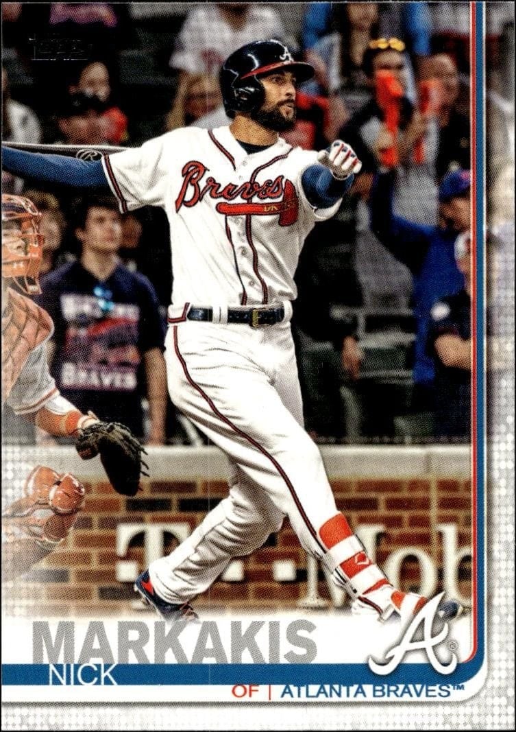 Nick Markakis 2019 Topps #350 Baseball Trading Card - Front 2019 Topps Nick Markakis #350 baseball trading card front