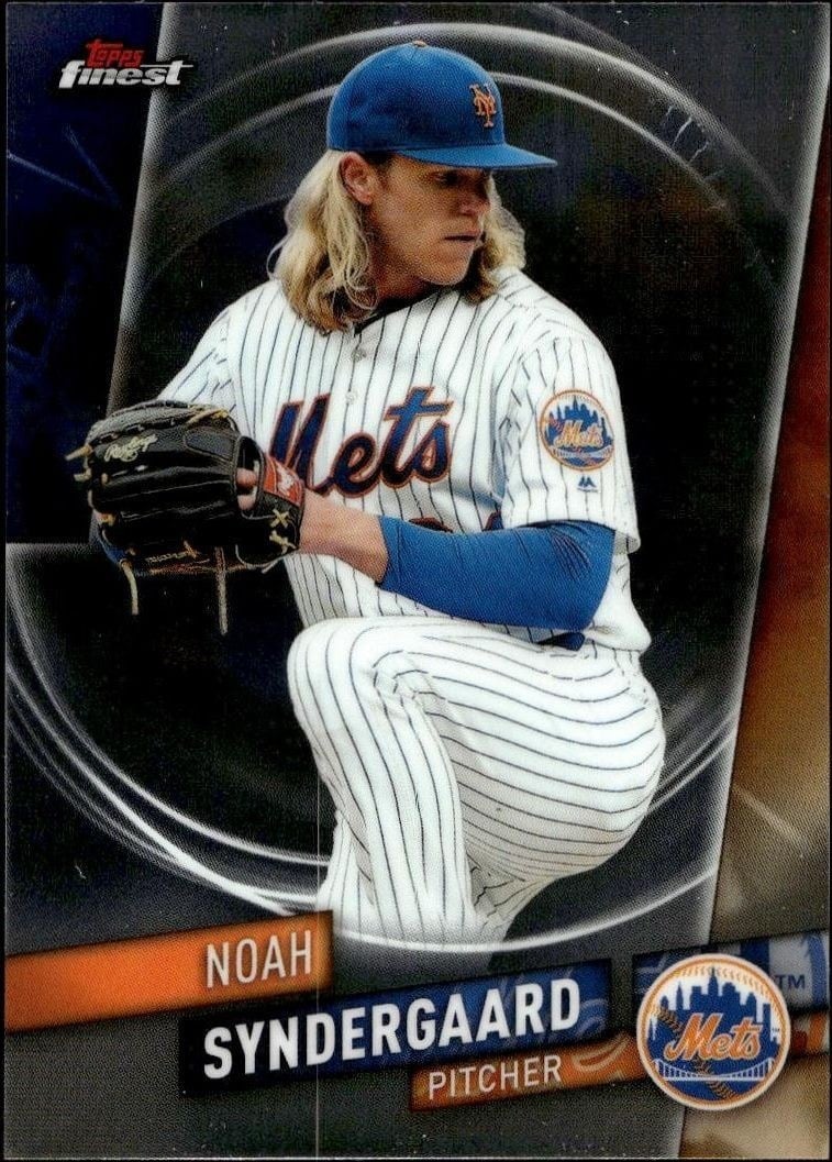 Noah Syndergaard 2019 Topps Finest #95 Baseball Trading Card - Front 2019 Topps Finest Noah Syndergaard #95 baseball trading card front