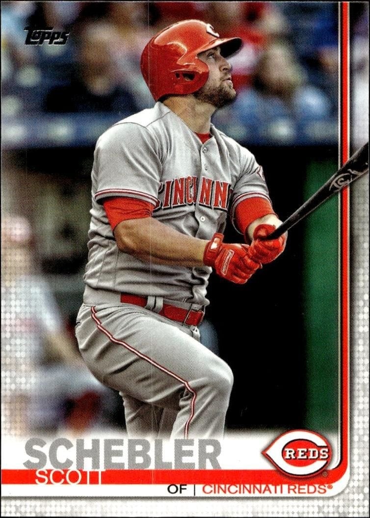 Scott Schebler 2019 Topps #218 Baseball Trading Card - Front 2019 Topps Scott Schebler #218 baseball trading card front