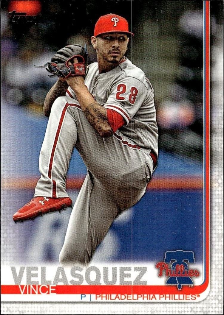 Vince Velasquez 2019 Topps Series 2 #480 Baseball Trading Card - Front 2019 Topps Series 2 Vince Velasquez #480 baseball trading card front