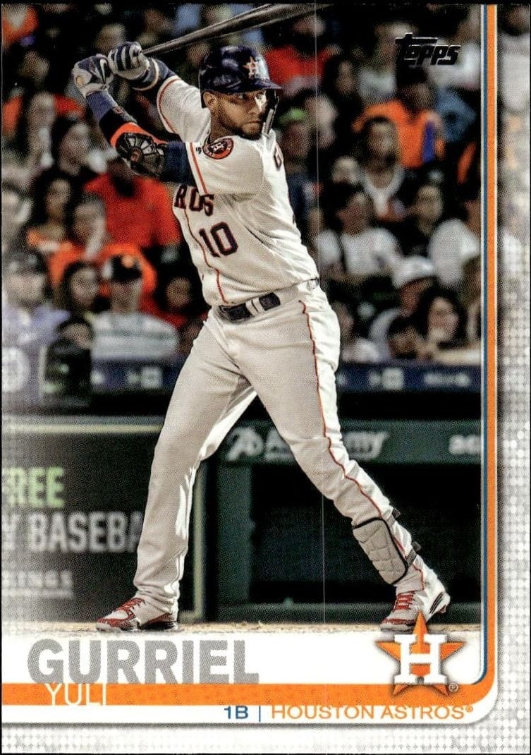 Yuli Gurriel 2019 Topps #55 Baseball Trading Card - Front 2019 Topps Yuli Gurriel #55 baseball trading card front