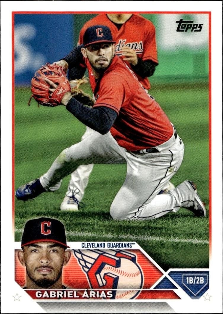 Gabriel Arias 2023 Topps Series 2 #402 Baseball Trading Card - Front 2023 Topps Series 2 Gabriel Arias #402 baseball trading card front