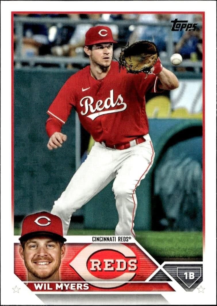 Wil Myers 2023 Topps Series 2 #506 Baseball Trading Card - Front 2023 Topps Series 2 Wil Myers #506 baseball trading card front