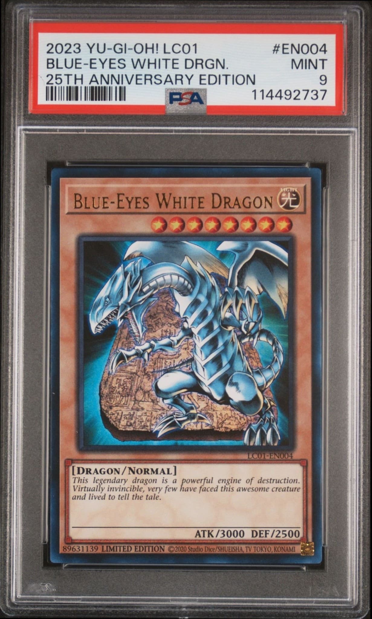 Blue-Eyes White Dragon 2023 Yu-Gi-Oh! Legendary Collection #LC01-EN004 Yu-Gi-Oh! Card - Front 2023 Yu-Gi-Oh! Legendary Collection Blue-Eyes White Dragon #LC01-EN004 Yu-Gi-Oh! card front