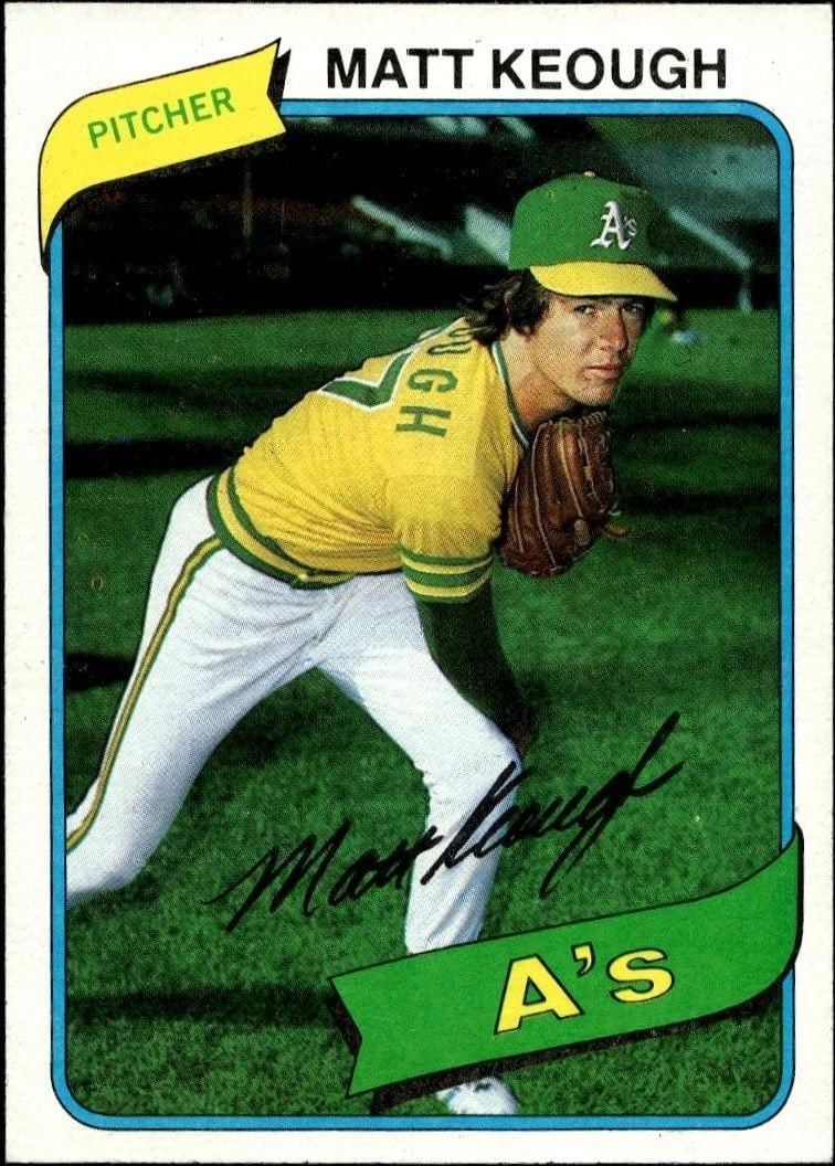 Matt Keough 1980 Topps #134 Baseball Trading Card - Front 1980 Topps Matt Keough #134 baseball trading card front