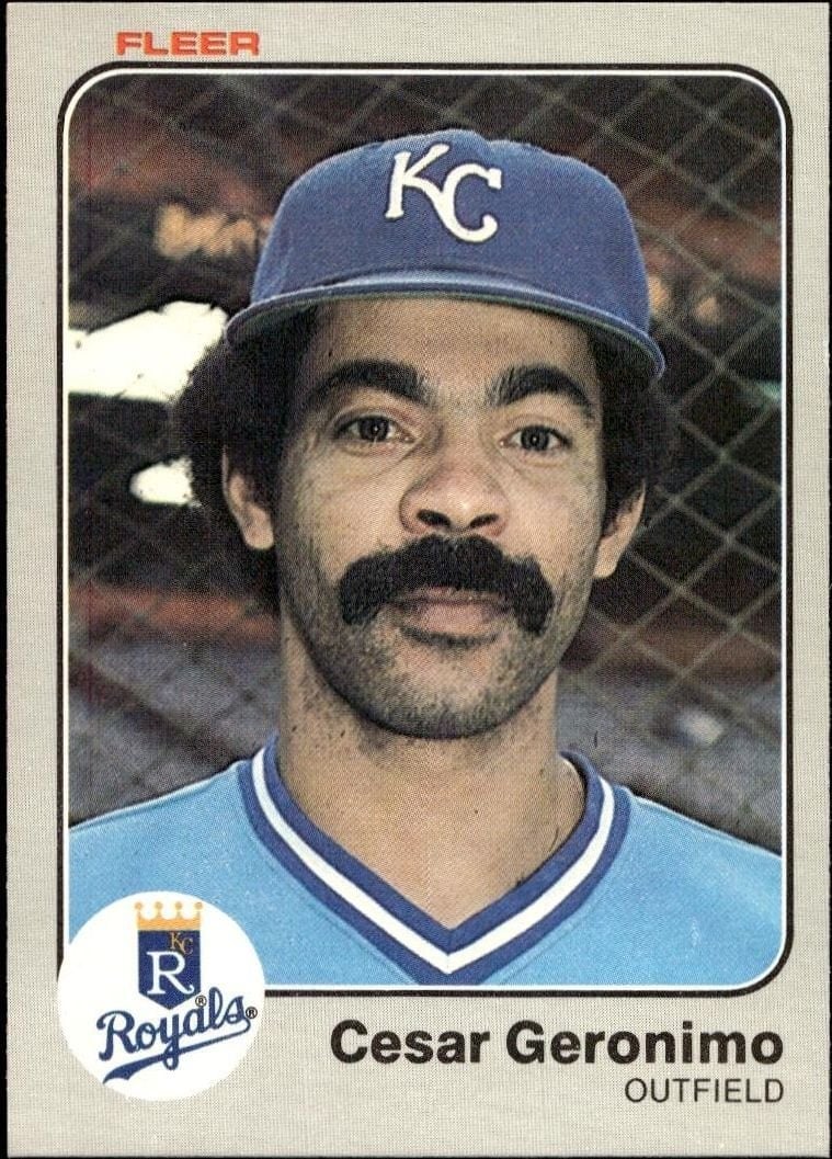 Cesar Geronimo 1983 Fleer #112 Baseball Trading Card - Front 1983 Fleer Cesar Geronimo #112 baseball trading card front