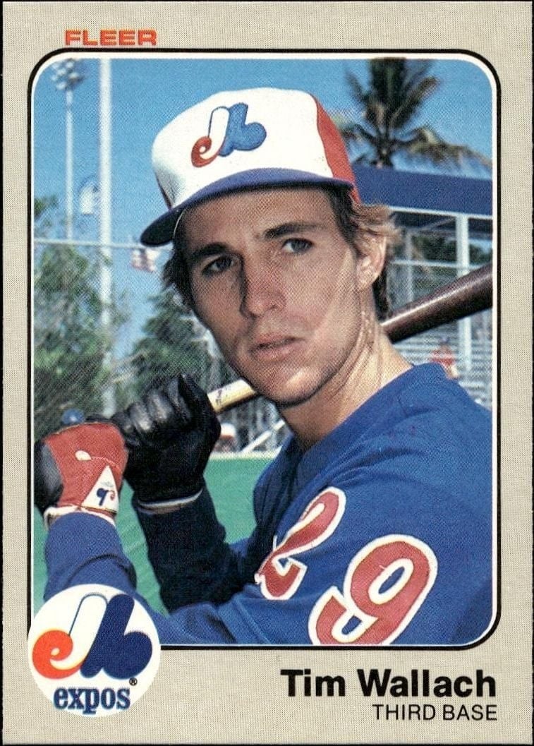 Tim Wallach 1983 Fleer #299 Baseball Trading Card - Front 1983 Fleer Tim Wallach #299 baseball trading card front
