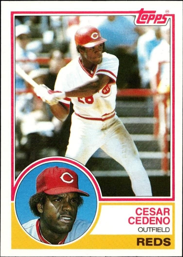 Cesar Cedeno 1983 Topps #475 Baseball Trading Card - Front 1983 Topps Cesar Cedeno #475 baseball trading card front