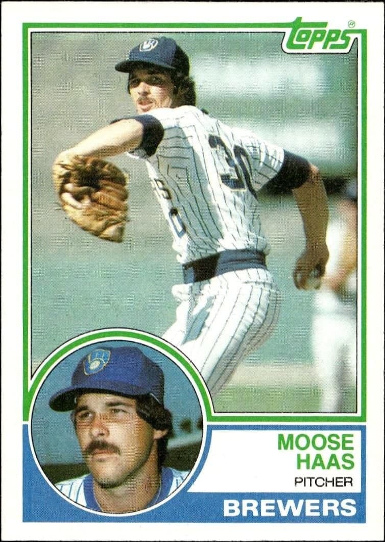 Moose Haas 1983 Topps #503 Baseball Trading Card - Front 1983 Topps Moose Haas #503 baseball trading card front