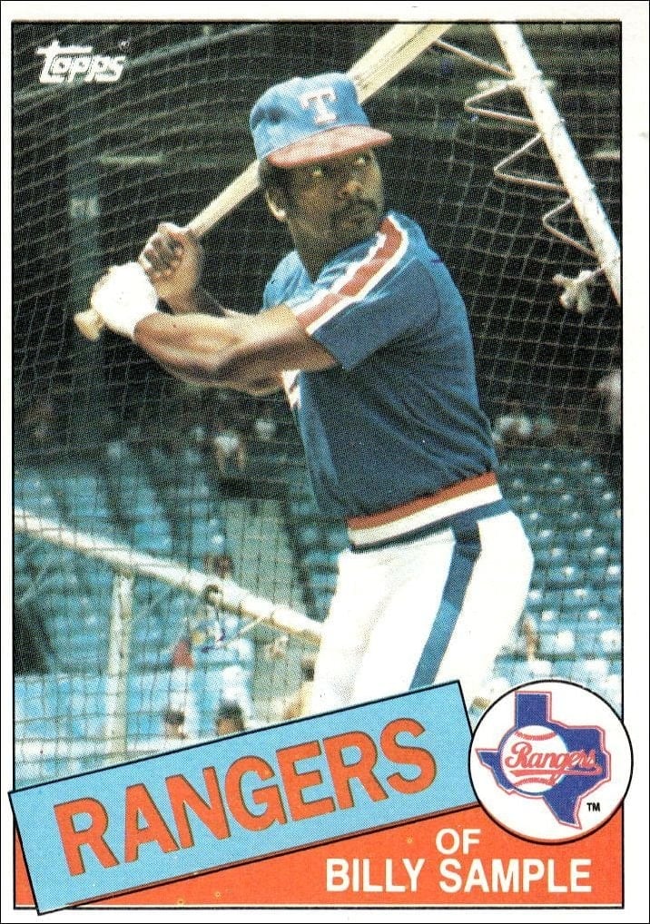 Billy Sample 1985 Topps #337 Baseball Trading Card - Front 1985 Topps Billy Sample #337 baseball trading card front