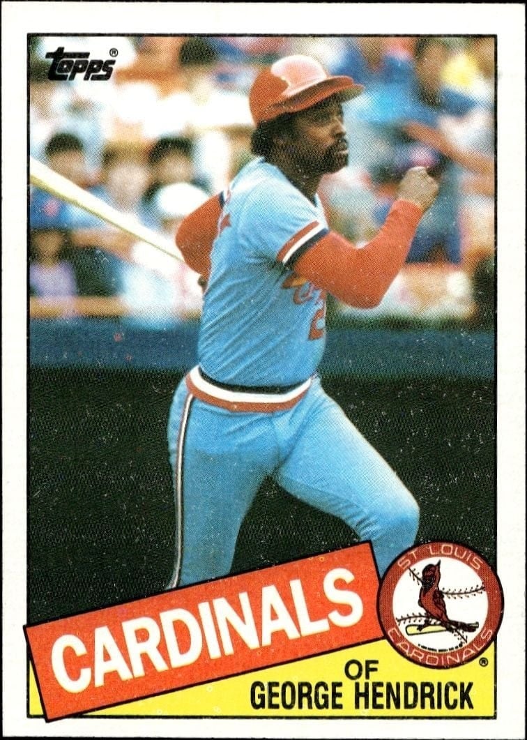 George Hendrick 1985 Topps #60 Baseball Trading Card - Front 1985 Topps George Hendrick #60 baseball trading card front