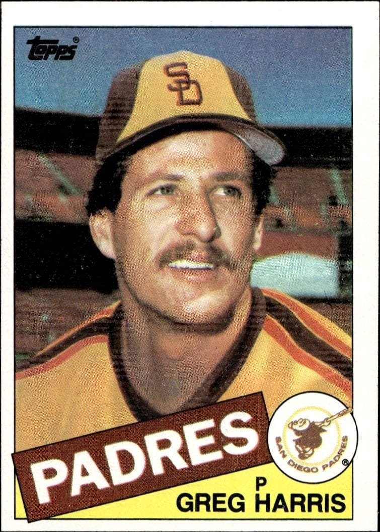 Greg Harris 1985 Topps #242 Baseball Trading Card - Front 1985 Topps Greg Harris #242 baseball trading card front