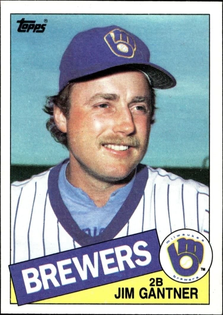 Jim Gantner 1985 Topps #781 Baseball Trading Card - Front 1985 Topps Jim Gantner #781 baseball trading card front