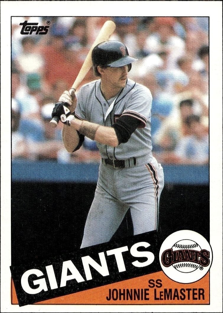 Johnnie LeMaster 1985 Topps #772 Baseball Trading Card - Front 1985 Topps Johnnie LeMaster #772 baseball trading card front