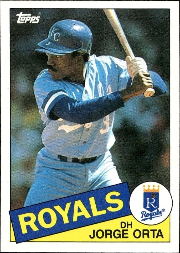 Jorge Orta 1985 Topps #164 Baseball Trading Card - Front 1985 Topps Jorge Orta #164 baseball trading card front