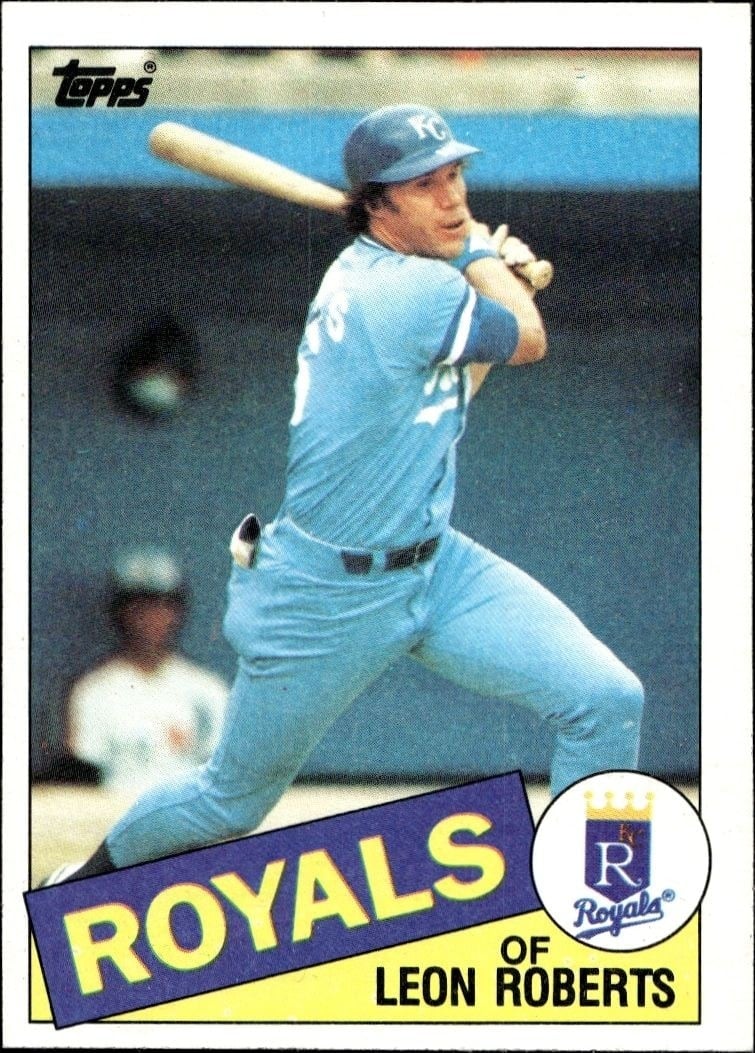 Leon Roberts 1985 Topps #217 Baseball Trading Card - Front 1985 Topps Leon Roberts #217 baseball trading card front