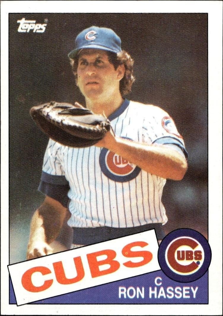 Ron Hassey 1985 Topps #742 Baseball Trading Card - Front 1985 Topps Ron Hassey #742 baseball trading card front