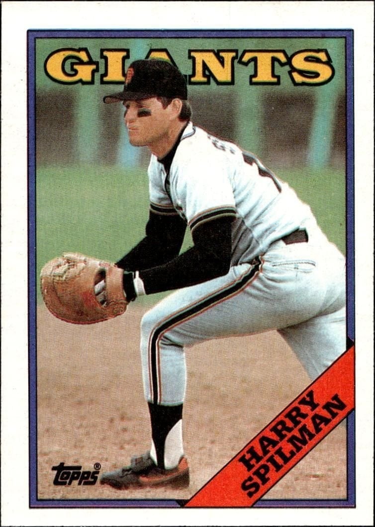 Harry Spilman 1988 Topps #217 Baseball Trading Card - Front 1988 Topps Harry Spilman #217 baseball trading card front