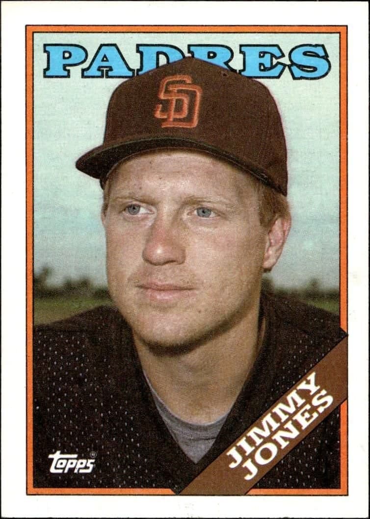 Jimmy Jones 1988 Topps #63 Baseball Trading Card - Front 1988 Topps Jimmy Jones #63 baseball trading card front