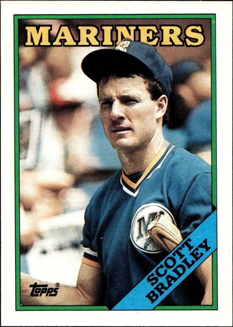 Scott Bradley 1988 Topps #762 Baseball Trading Card - Front 1988 Topps Scott Bradley #762 baseball trading card front