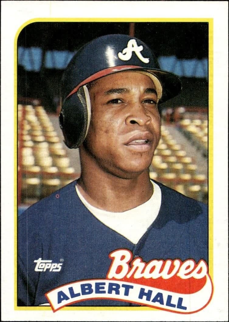 Albert Hall 1989 Topps #433 Baseball Trading Card - Front 1989 Topps Albert Hall #433 baseball trading card front