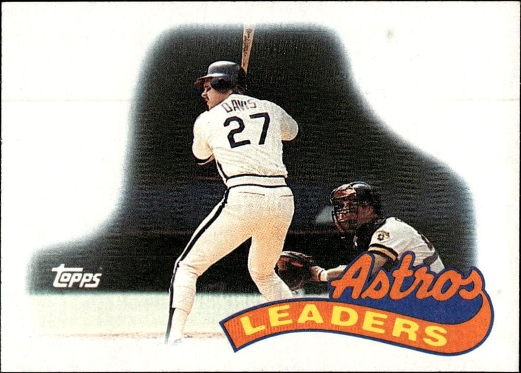 Astros Leaders 1989 Topps #579 Baseball Trading Card - Front 1989 Topps Astros Leaders #579 baseball trading card front