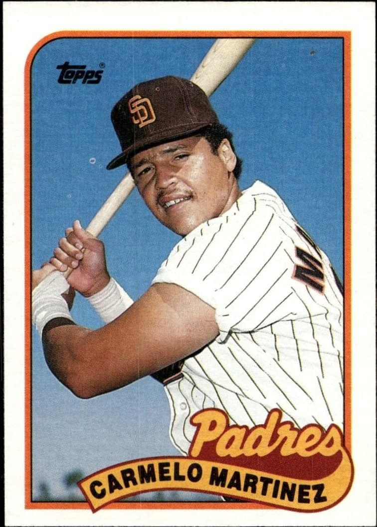 Carmelo Martinez 1989 Topps #449 Baseball Trading Card - Front 1989 Topps Carmelo Martinez #449 baseball trading card front