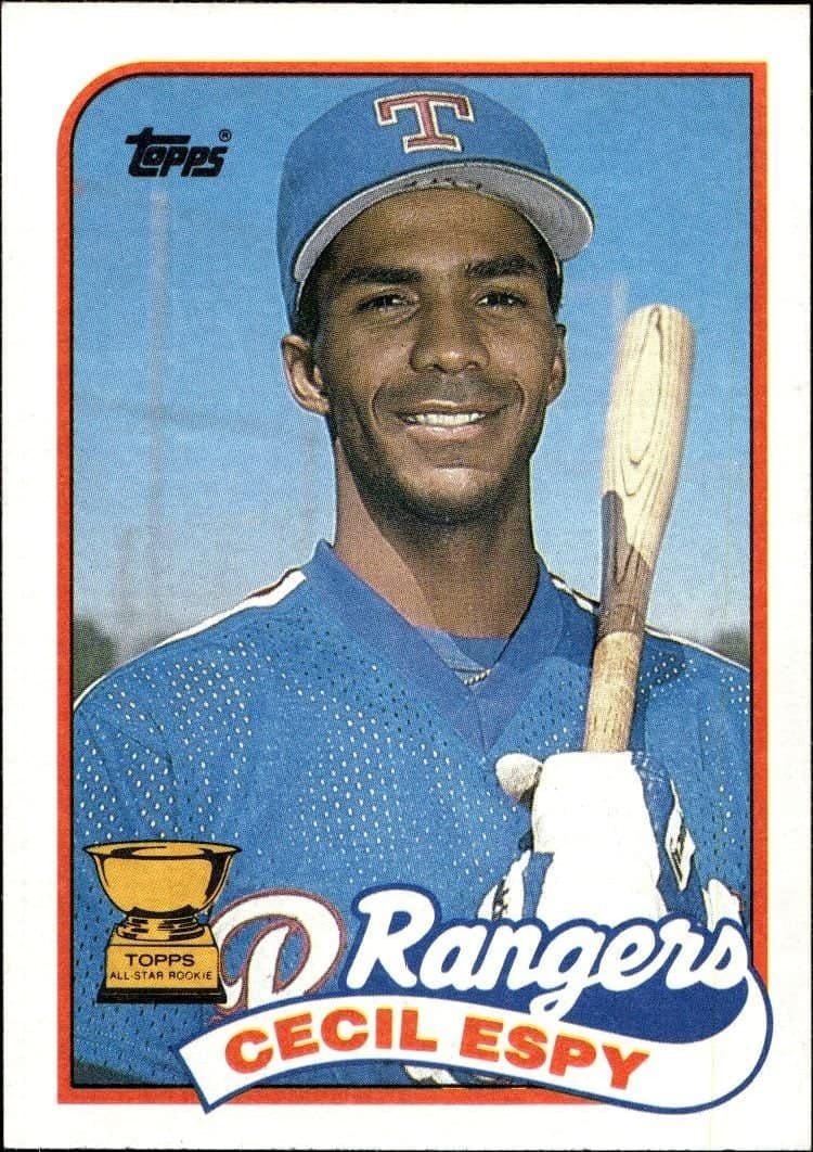 Cecil Espy 1989 Topps #221 Baseball Trading Card - Front 1989 Topps Cecil Espy #221 baseball trading card front
