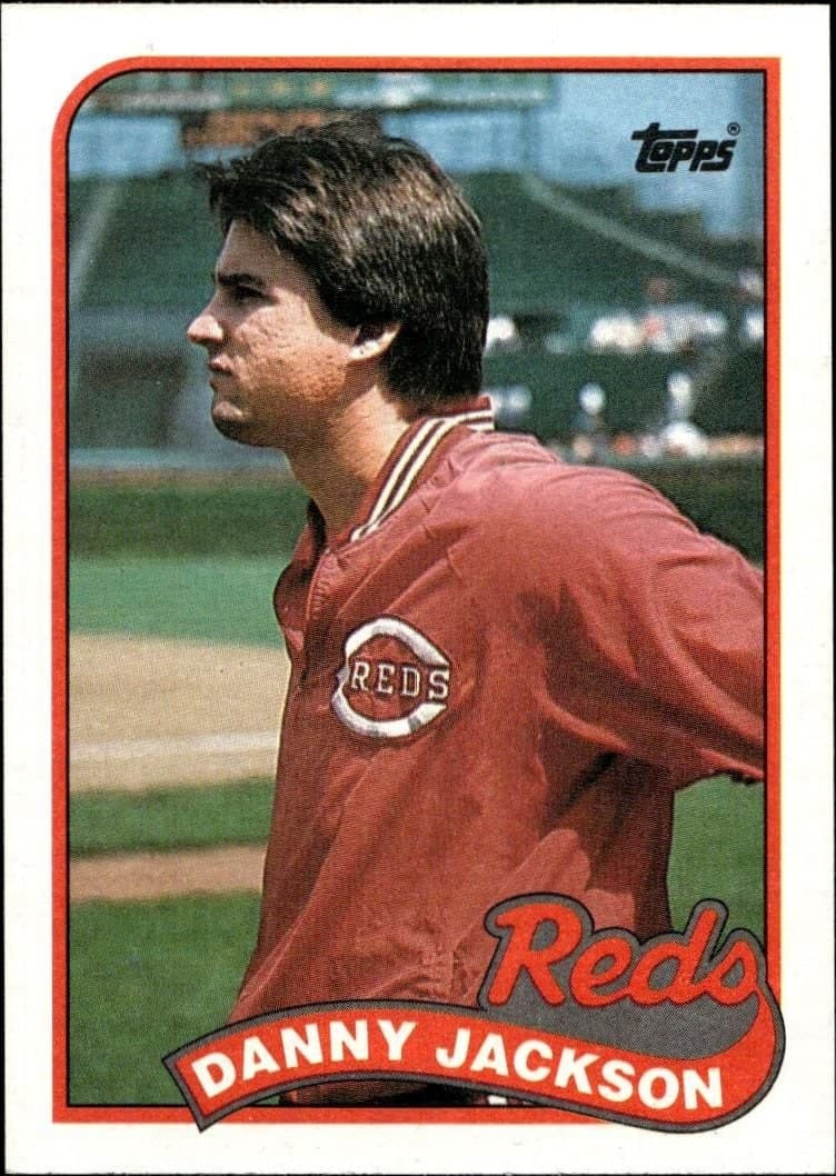 Danny Jackson 1989 Topps #730 Baseball Trading Card - Front 1989 Topps Danny Jackson #730 baseball trading card front