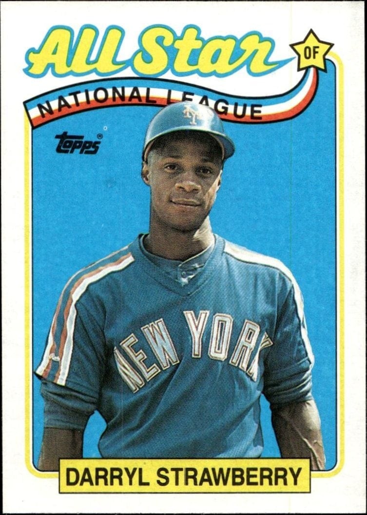 Darryl Strawberry 1989 Topps #390 Baseball Trading Card - Front 1989 Topps Darryl Strawberry #390 baseball trading card front
