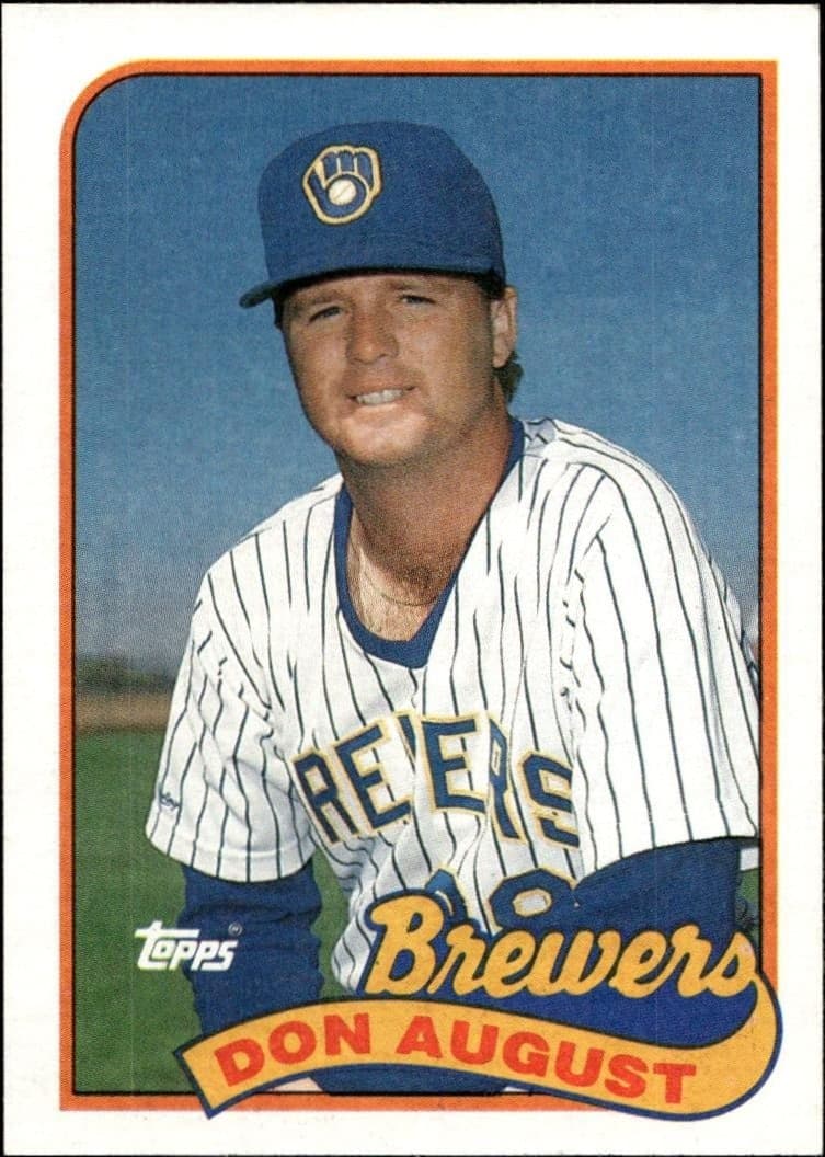Don August 1989 Topps #696 Baseball Trading Card - Front 1989 Topps Don August #696 baseball trading card front