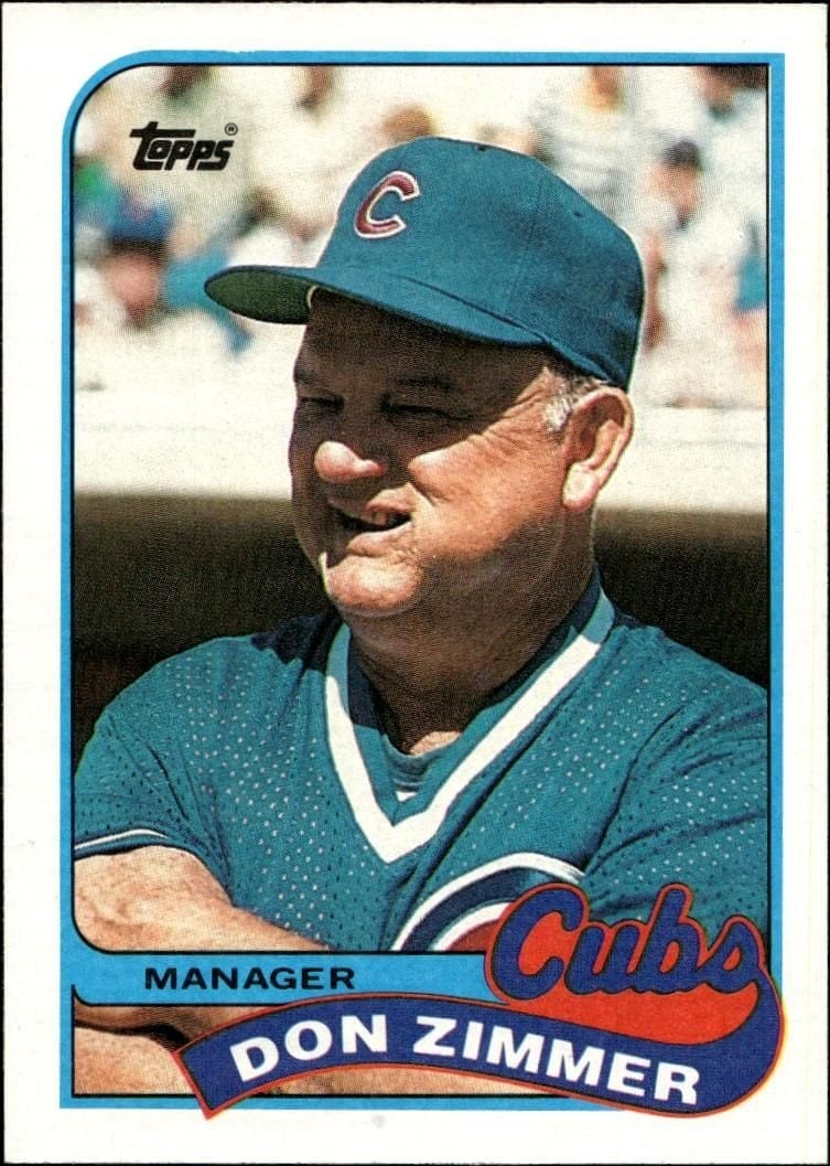 Don Zimmer 1989 Topps #134 Baseball Trading Card - Front 1989 Topps Don Zimmer #134 baseball trading card front