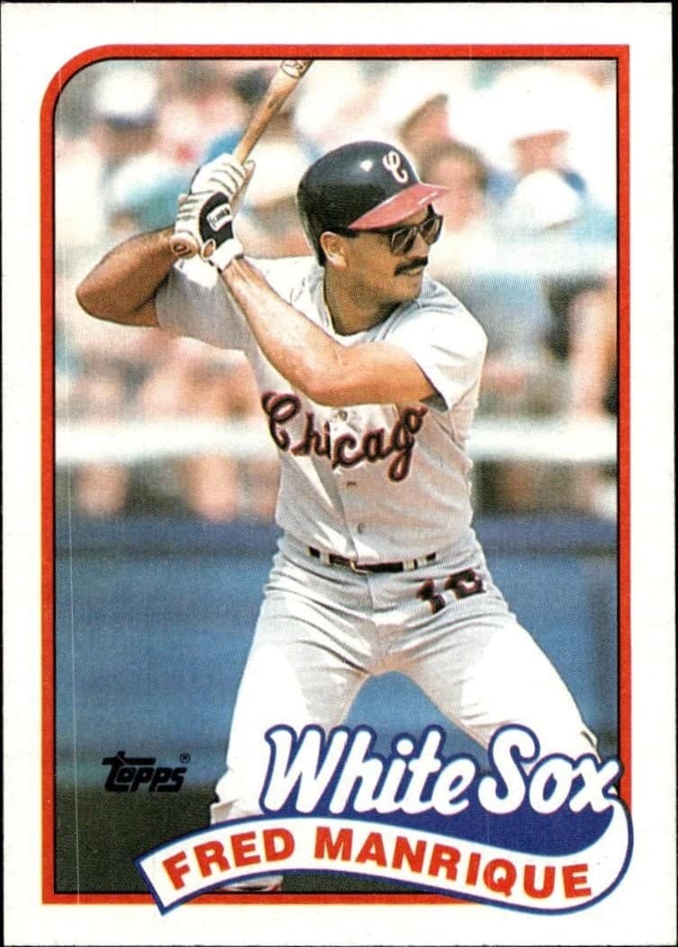 Fred Manrique 1989 Topps #108 Baseball Trading Card - Front 1989 Topps Fred Manrique #108 baseball trading card front