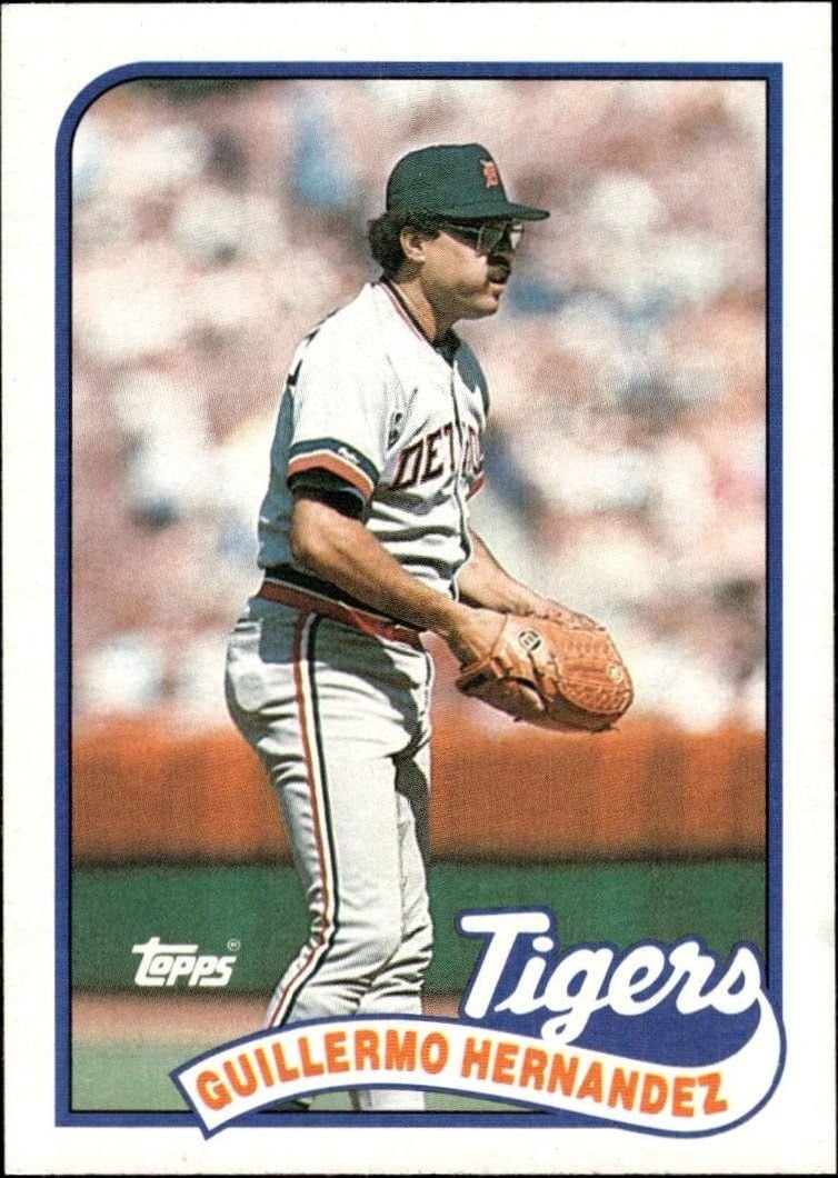 Guillermo Hernandez 1989 Topps #43 Baseball Trading Card - Front 1989 Topps Guillermo Hernandez #43 baseball trading card front