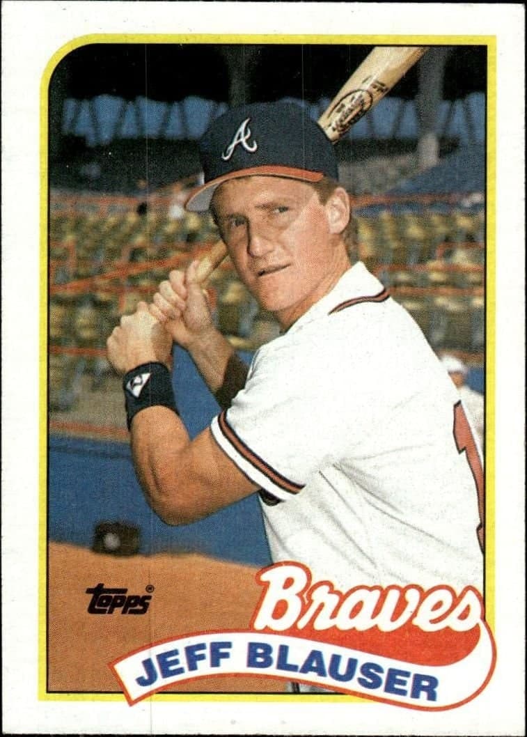 Jeff Blauser 1989 Topps #83 Baseball Trading Card - Front 1989 Topps Jeff Blauser #83 baseball trading card front