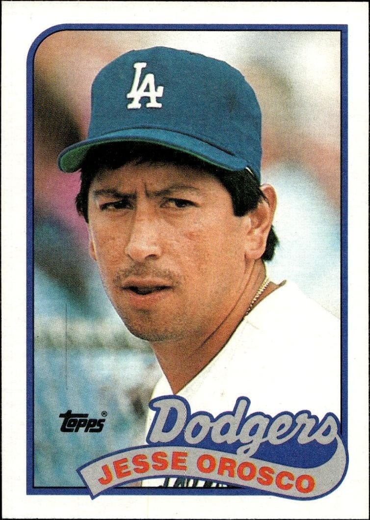 Jesse Orosco 1989 Topps #513 Baseball Trading Card - Front 1989 Topps Jesse Orosco #513 baseball trading card front