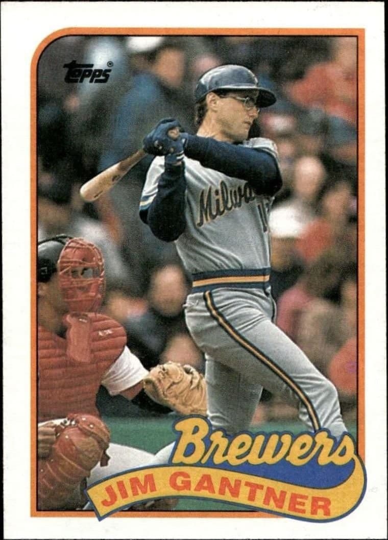 Jim Gantner 1989 Topps #671 Baseball Trading Card - Front 1989 Topps Jim Gantner #671 baseball trading card front