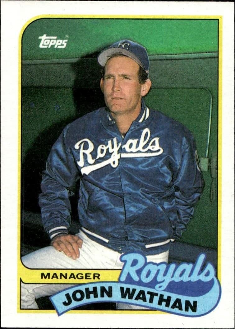 John Wathan 1989 Topps #374 Baseball Trading Card - Front 1989 Topps John Wathan #374 baseball trading card front