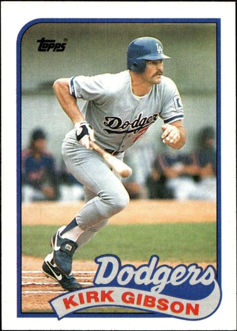 Kirk Gibson 1989 Topps #340 Baseball Trading Card - Front 1989 Topps Kirk Gibson #340 baseball trading card front
