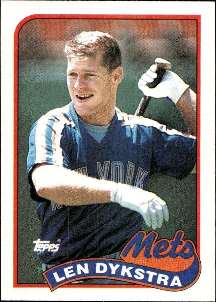 Len Dykstra 1989 Topps #435 Baseball Trading Card - Front 1989 Topps Len Dykstra #435 baseball trading card front
